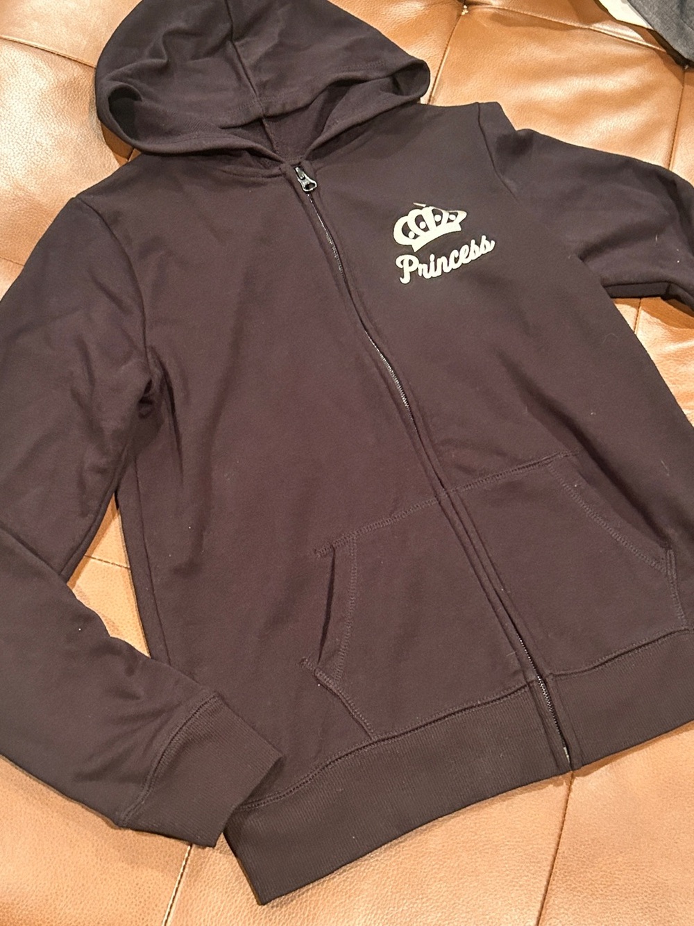 Place Black Hoodie "Princess" Graphic Zip-Up